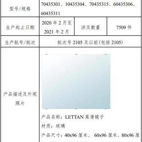 墙壁安装配件有破裂风险，宜家召回7509件镜子