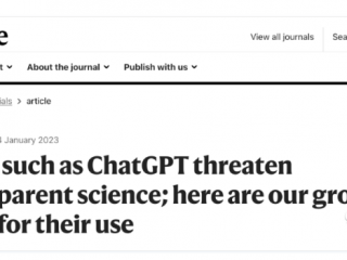 Nature出台了相关规定：用ChatGPT写论文可以，但不能列为作者